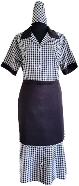 Miss S Domestic Uniforms 3pc Check Black & White